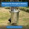Silver Outdoor Galvanized Metal Garden Incinerator Can, for Yard, Patio, and Backyard